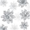 GWHOLE 21 Pezzi Fiori per Albero di Natale Poinsettia Glitter Fiore di Stella Fiore Artificiale Argento Decorazioni Ornamenti Ciodoli e Addobbi per Albero Natalizio e Ghirlande, 9/11/16CM
