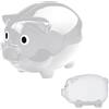 NoTrash2003 Grande salvadanaio trasparente in plastica idea regalo risparmio moneybank singolo o doppio 12,5 x 10 x 10 cm blu rosso verde o trasparente