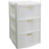 EffeDecor Cassettiera in Plastica 3 Cassetti con Ruote Design Moderno Finitura Rattan Mobiletto Organizer Salvaspazio Multiuso Made in Italy 60x40x40 cm