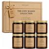 YINUO LIGHT Set Candele Profumate, 6 x 100 g, Autunno Inverno | Candele profumate in vetro, 6 fragranze autunno-inverno - confezione regalo per Natale e serate accoglienti