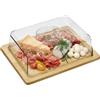 HOMEA Tagliere in bambù da Cucina con Coperchio Trasparente - Vassoio per Aperitivi, Affettati, Formaggi e Dolci, Contenitore Salvaspazio per Frigorifero Salva freschezza, Facile da Pulire