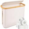 Gerbala Tessuto Oxford Cestino per Carta Igienica con Coperchio, Cesto Porta Carta Igienica Pieghevole con Maniglie, Resistente All'acqua Contenitore Carta Igienica Organizer per Accessori (Beige)