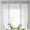 FARYODI Tenda a pacchetto con passanti, in voile, grigio, 80 x 140 cm | Tenda trasparente con ricamo, moderna, con passanti, per cucina e soggiorno