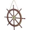 Cabilock Timone da Parete in Legno Intagliato 45x45 Cm con Superficie Liscia, Decorazione Artistica Rustica per Arredamento Costiero e Collezione di Marina