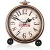 MEGYAD Sveglia retrò analogica senza ticchettio, silenziosa: orologio da tavolo vintage silenzioso, piccolo orologio da comodino alimentato a batteria, orologio da tavolo vintage analogico per camera