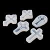 vsilay 5 pezzi per stampi in resina croce per forma croce con foro stampo in silicone per fusione epossidica per collana ciondolo catena chiave E