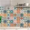 AREDE 32 Pz Adesivi per Piastrelle Bagno e Cucina 10 x 10 cm Autoadesivo Decorazione Adesivo murale in PVC Impermeabile Adesivi Parete mattonelle mosaico stile / T1002