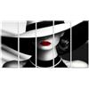 islandburner Quadro su tela donna con cappello e labbra rosse in bianco e nero per camera da letto amanti dell'arte galleria immagini murali poster