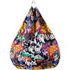 Highdi Graffiti Pouf Poltrona Sacco, Bambini e Adulti Beanbag Fodera per Sacco di Fagioli per Decorazione della Soggiorno Camera Giardino Salotto Balcone Senza Ripieno (Fuoco,70 * 80cm)