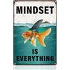 DOODLREAM Mindset is Everything Motivational Retro Wall Decor Metal Tin Sign 20 x 30 cm Fish Shark Fin Inspirational Vintage Wall Art Poster per Home Cafe Office Club Decor