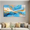 Generic Tela artistica da parete moderna astratta blu oro marmo poster stampa su tela per ufficio bagno sfondo appartamento immagini artistiche da parete decorazione per la casa 150 x 100 cm (59 x 39) senza