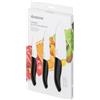Kyocera Set Coltelli in Ceramica: Spelucchino 7,5 cm, Universale 11 cm, Santoku 14 cm - Lama in Zirconia Levigata a Mano, Lavabile in Lavastoviglie, FK-3PC-BK