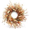 Generic Ghirlanda Autunnale Parete Ghirlanda Porta Decorazione Stagionale Corona Rattan Struttura in Rattan con Erbe Secche E Fiori Delicati Stile Adatta per Corridoio Coperta Ricorrenze Casa
