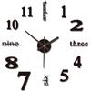 EpheyFIF Orologio da parete 3D fai-da-te, orologio tridimensionale 3D, orologio da parete senza cornice, decorazione moderna per casa, soggiorno, ufficio, camera da letto, hotel (nero-Non luminoso)