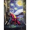 KUSTOM ART Quadro da Parete o da Tavolo Serie Film Celebri su Notte Stellata di Van Gogh Stampa Artistica su Legno 30x21
