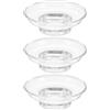 YARNOW Porta Vetro Trasparente Rotondo 3 per Sapone Pezzi Bagno | Superficie Chiara, Angoli Lucidati, Design Semplice, Adatto a Washroom e Lavabo