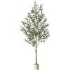Alupssuc 180cm Olivo Artificiale, Albero di Ulivo Artificiale Piante Finte da Interno Piante Finte Perfette in Vaso, Decorazione Realistica in Vaso per Interni ed Esterni per Soggiorno e Ufficio