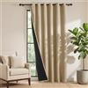 PONY DANCE Doppio Strato Tenda Termica Isolante per Porta con Anelli | 1 Pezzo L200 x A210 cm, Beige, 100% Oscuranti, per Camera da Letto/Soggiorno, Pesante, Pannelli Divisori, Antifreddo