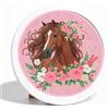 YarnWhimsy Diamond Painting per bambini a forma di cavallo, set creativo per bambini a partire da 8, 9, 10, 11, 12 anni, 21 x 21 cm, cornice rotonda
