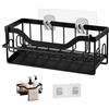 IFTHGIO Organizer Lavello Nero, Porta Spugne Lavello Cucina | Con Scolapiatti,Portasciugamani,Ganci,Realizzato In Acciaio Al Carbonio,Design Traforato,per Stracci, Spazzole