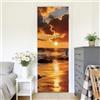 Arricraft 2 Fogli di Adesivo Autoadesivo per Porta, 200x80cm/78.7x31.5pollici Motivo di Tramonto sul Mare Adesivi per Porte Murali in PVC Rimovibile, Carta da Parati Decorativa per Camere da Letto e