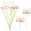 TLDBATICE 40 Pezzi Supporto per Foto Cuore in Metallo, Fermagli per Foto, Oro | 30 cm Foto Per Matrimoni, Fermagli per Foto a Cuore per Matrimonio, Bouquet di Fiori, Segnaposto, Torta e Decorazione Tavola
