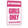 MDBJTCYZN Girls Only No Boys Allowed Sign Whimsical Aluminum Metal Wall-Art for Teen Girl Bedroom Dorm Room Home Decor 8 X 12 inch