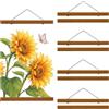 Gusmigus 4 Pezzi Stecche per Poster 31 cm Porta Poster Cornice Magnetica | Moderna Stecche per Poster in Legno per Foto e Stampe per La Decorazione Della Parete