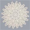 URROMA Centrino rotondo cavo, 60 x 60 cm, beige, fatto a mano, in misto cotone e poliestere, tovaglia per tavolo, divano, cuscino decorativo