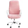 SUIOKPO Coprisedia Ufficio Elasticizzato Coprisedie Gaming, Fodere Coprisedia Girevole Ufficio Universale Lavabile, Copertina Cover da Sedile Separato in Stile Semplice e Moderno,Rosa,L