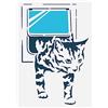 FINGERINSPIRE Banksy Cat Flap Painting Stencil 21x29.7cm Kitten Climbing The Window Stencil Plastic Hollow out Stencil per Dipingere su Parete Mobili in Legno Decorazione Domestica Fai da Te