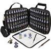 ENHANCE Custodia per Pittura Miniature - Valigetta con Slot per 60 Flaconi e 16 Pennelli, Organizer con Display a Galleria per Colori, Tracolla Comoda, Tappetino Lavabile e Superficie Facile da Pulire