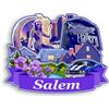 Quwsne Calamita per frigorifero Salem Massachusetts Stati Uniti Magnete da frigorifero souvenir da viaggio in città regali turistici 3D classici monumenti artigianali fatti a mano decorazione della