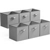 GRANNY SAYS Cubi portaoggetti scaffale, confezione da 6 scatole portaoggetti a cubo in tessuto 30x30x30 cm, scatole quadrate per scaffali, cubi contenitori pieghevoli - Grigio