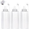 Docache Set di 3 bottiglie Squeeze, bottiglie in PE con scala graduata, a tenuta stagna, ideali per ketchup, olio barbecue, cottura al forno e campeggio (1000ML)