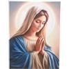 Generico Quadro della Madonna di Lourdes, 18x24 cm, Stampa su Tela, Telaio in Legno di Faggio, Prodotto Artigianale Italiano