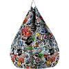 Highdi Graffiti Pouf Poltrona Sacco, Bambini e Adulti Beanbag Fodera per Sacco di Fagioli per Decorazione della Soggiorno Camera Giardino Salotto Balcone Senza Ripieno (Grigio Pianeta,100 * 120cm)