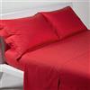 Caleffi - Completo Lenzuola A Tinta Unita Letto Matrimoniale Vari Colori (Rosso)