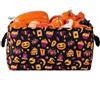 Tidelit Contenitore per Cesto di Halloween con Chiusura Superiore a Coulisse, Grande Scatola di Halloween, Cesti Regalo Spaventosi con Manici, Scatola Rettangolare a Forma di Pipistrello
