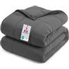 Utopia Bedding Traspirante Coperta Ponderata 7 kg, Grigia, 135 x 200 cm | Plaid Ponderata con Perle di Vetro, Morbida Microfibra, Coperta Pesante per Divano e Letto, Uso Domestico