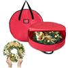 Generic Grande borsa portaoggetti per ghirlande, in tessuto non tessuto, con doppia cerniera e manici, organizzazione di ghirlande per decorazioni stagionali e festività (rosso, 89 cm)