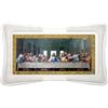 oggettando Quadro Ultima Cena con Cornice in Ecopelle Bianca: Fili Rame o Fili Argento o Fili Perla; Regali utili, Originali e a Prezzi Bassi (Oro, 60x90cm)
