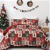 WONGS BEDDING - Copriletto 220x240 Rosso Verde Motivo Natalizio Copripiumino per Letto Matrimoniale Doppia Faccia con Motivo Patchwork Rosso Fiocco di Neve Copripiumino per Camera da Letto Trapunta