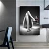 DAMAIART Quadro sexy con gambe di donna sexy in bianco e nero con bicchiere di vino rosso, poster e stampa su tela, decorazione per camera da letto, 30x45 cm, senza cornice.