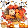 Zeaying 70 Pezzi Set per Decorare la Zucca Autunnale, Mini Zucche Finte di Acero Artificiale, Pigne e Ghiande, Per la Decorazione Autunnale di Halloween Del Ringraziamento
