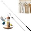 Frebuta Asta appendiabiti da 130 cm, con gancio in acciaio inox, manico in spugna di lunghezza per vestiti da luoghi alti, per essere utilizzato per tapparelle a soffitto
