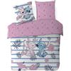 Lilo and Stitch Disney - Copripiumino Disney Angel & Stitch + federa 63 x 63 cm, 100% cotone, 220 x 240 cm, colore: Rosa