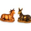 KORAT - Bue e Asinello per Presepe 11 cm in Resina Dipinta a Mano - Set 2 Statuine Natalizie Realistiche per Natività, Decorazione Presepe Tradizionale, Accessori Presepe Artigianali