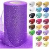 YUEXNKO Tulle Rotolo, 15 cm x 9 m Tulle Glitterato, Rotolo Tulles Tessuto Glitterato, Bobina di Tulles Glitter, Rotolos di Tulled, Nastro Tulled Rotolos, per Decorazioni di Matrimoni, Compleanni (Viola)