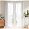 Vangao Tende per Interni a pacchetto per finestre camera da letto Cucina, Soggiorno Tende Bianche Trasparenti L 140 x A 245 cm Moderne 2 pezzi, Curtains per binario a soffitto cameretta shabby chic